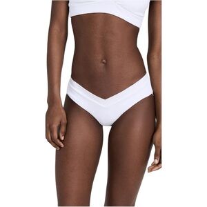 L*Space White Ribbed Pratt Bikini Bottoms Size XL NWT